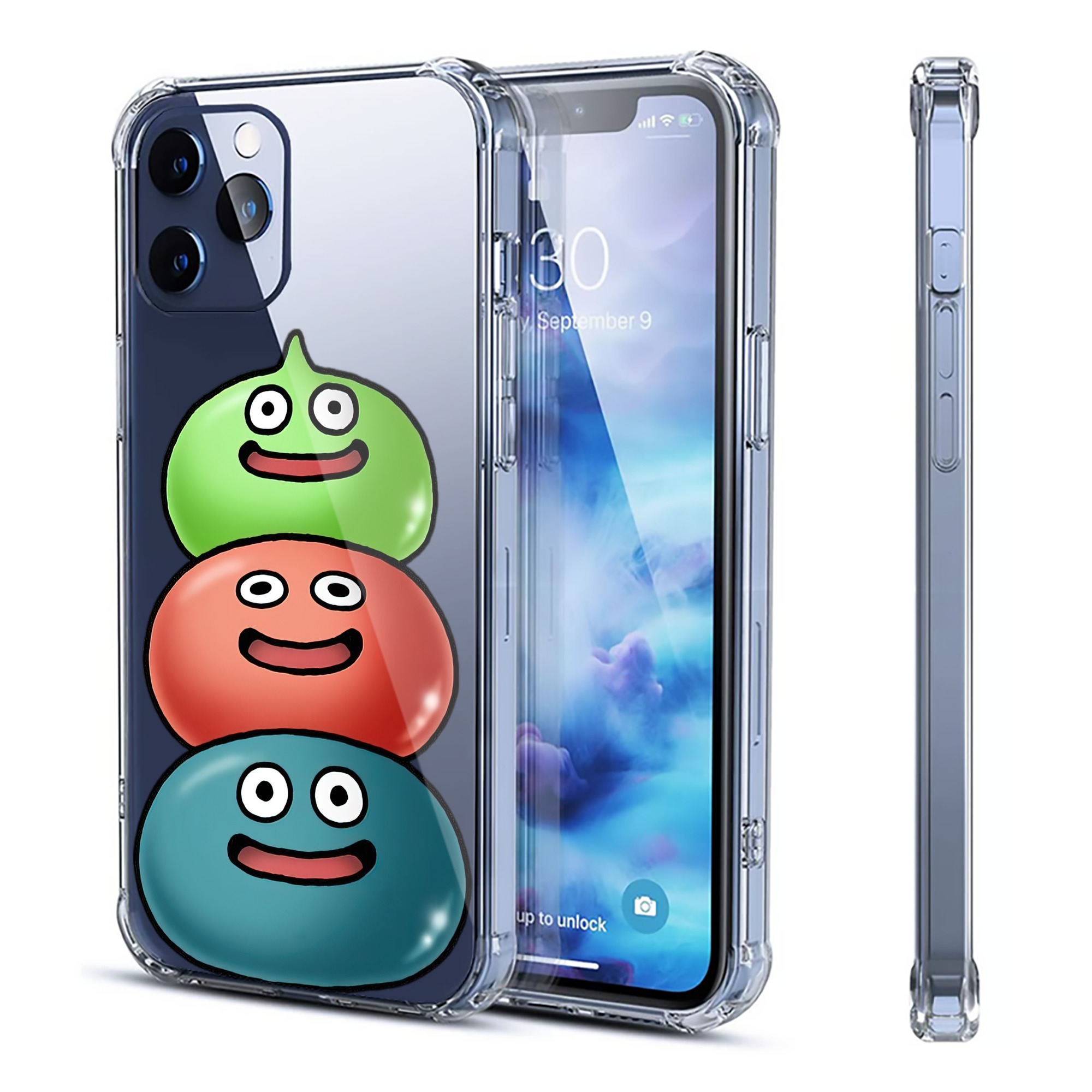（画像用） ドラゴンクエスト Doragon Kuesuto Dragon Quest 【iPhone 12シリーズ対応】透明スマホケース（クリアソフトケース）